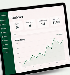 League dashboard on a tablet